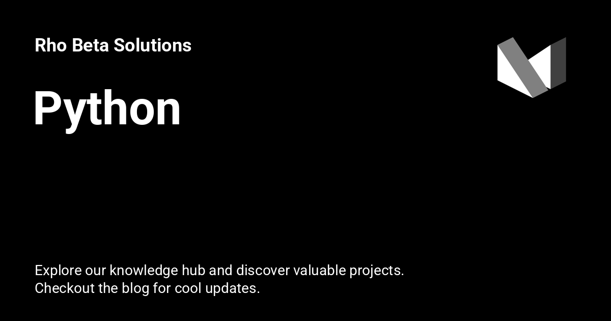 Python rho beta solutions